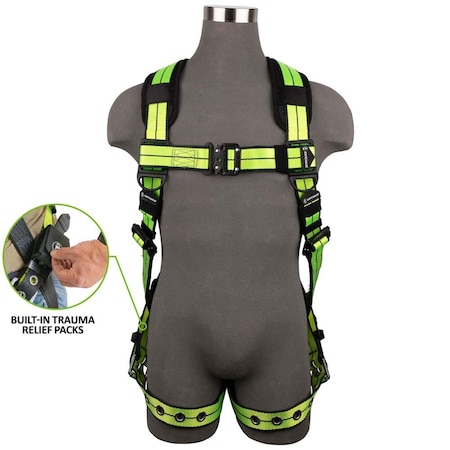 Safewaze PRO+ Full Body Harness: 1D, QC Chest, TB Legs, Trauma relief, S/M 023-1250